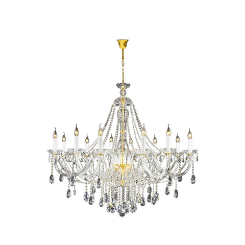 Bohemian Brilliance LARGE 12 Arm Single Tier Chandelier - GOLD