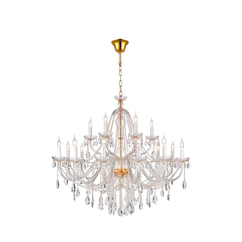 Bohemian Brilliance LARGE 18 Arm Two Tier Chandelier - GOLD