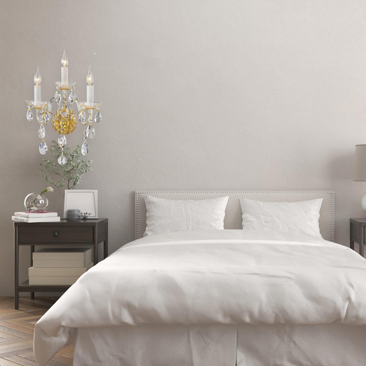 Bohemian Elegance Triple Arm Wall Light Sconce - GOLD