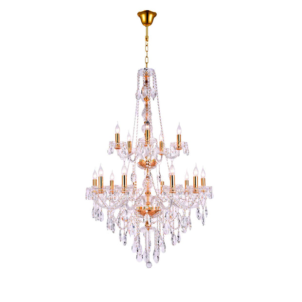 Bohemian Elegance 15 Light Crystal Chandelier- GOLD