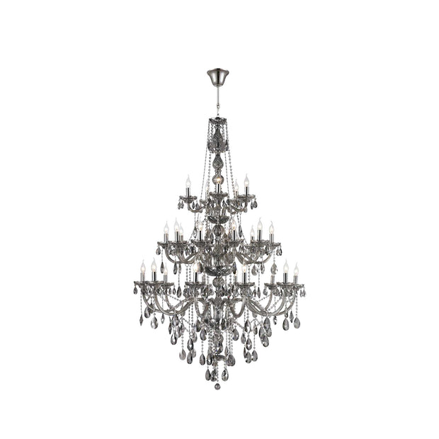 Bohemian Elegance 25 Light Crystal Chandelier- SMOKE