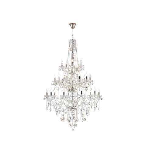 Bohemian Elegance 25 Light Crystal Chandelier- CHROME