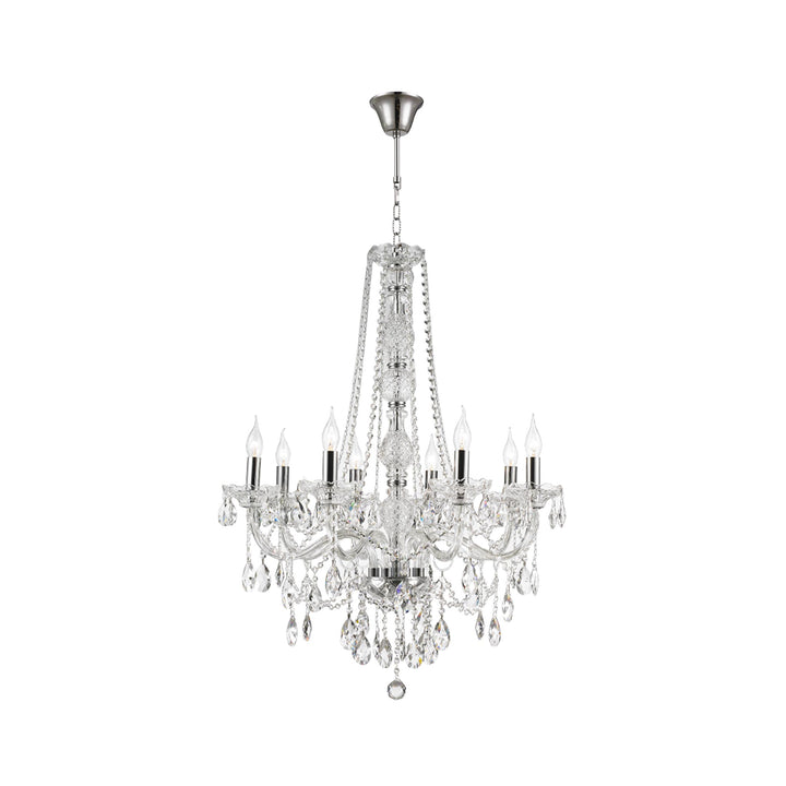 Bohemian Elegance 8 Light Crystal Chandelier - CHROME - Designer Chandelier Australia
