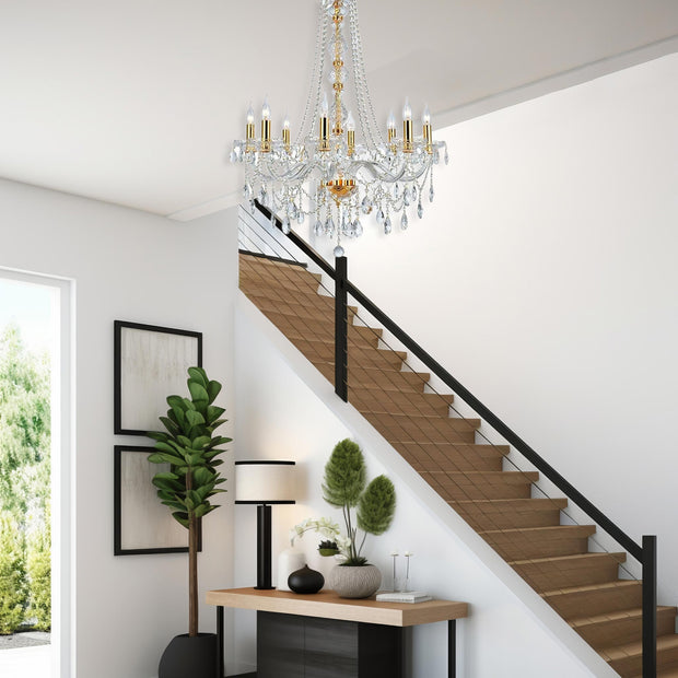 Bohemian Elegance 8 Light Crystal Chandelier- GOLD