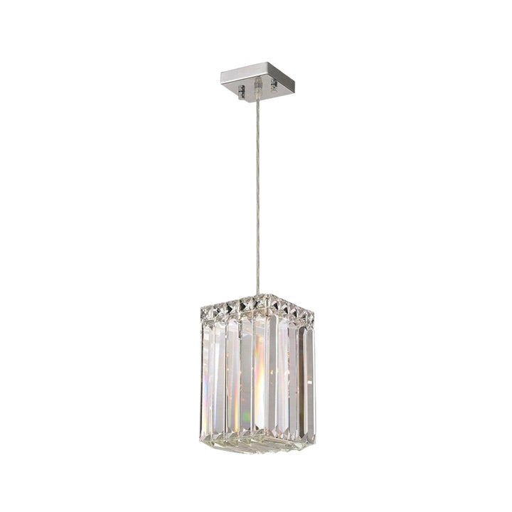 Modular Single Light Pendant - Square Chrome Fixture for Ceiling