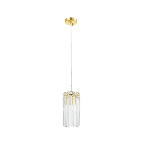 Modular Single Light Pendant - Round - Height 25cm - Gold Fixtures