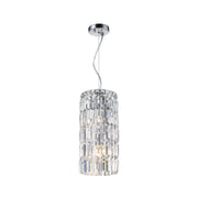 Modular Cylinder Crystal Pendant - Round - Height 43cm - Clear Crystal