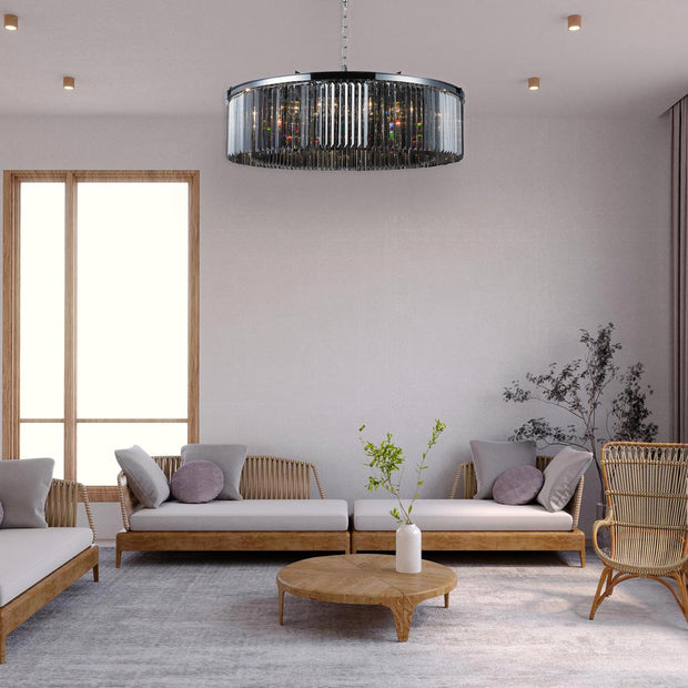 Odeon (Oasis) Open Ring Chandelier- Smoke Finish - W:110cm