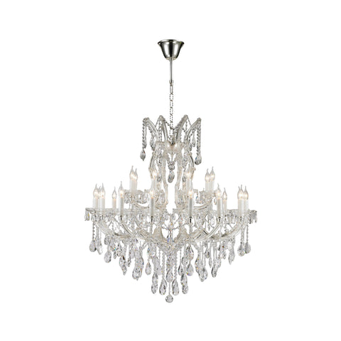 Maria Theresa Crystal Chandelier 24 Light - Silver Plated