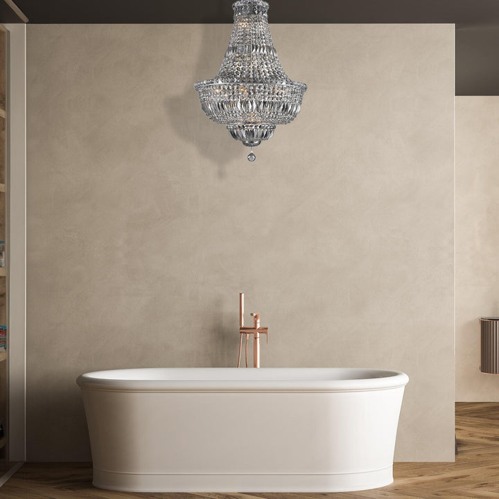 Empress Crystal Basket Chandelier - Chrome - Smoke Crystal 15 Light