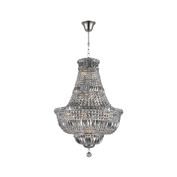 Empress Crystal Basket Chandelier - Chrome - Smoke Crystal 15 Light