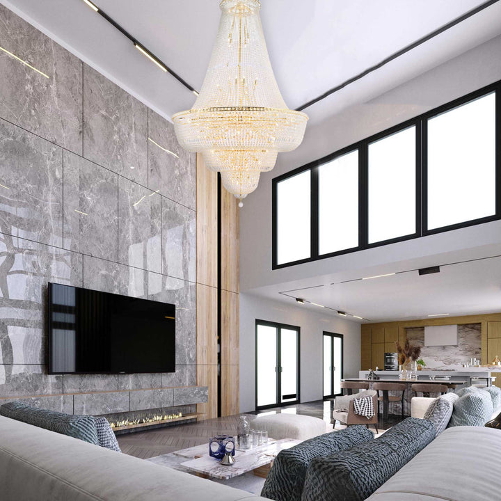 Empress Crystal Basket Chandelier - GOLD - Lights: 76