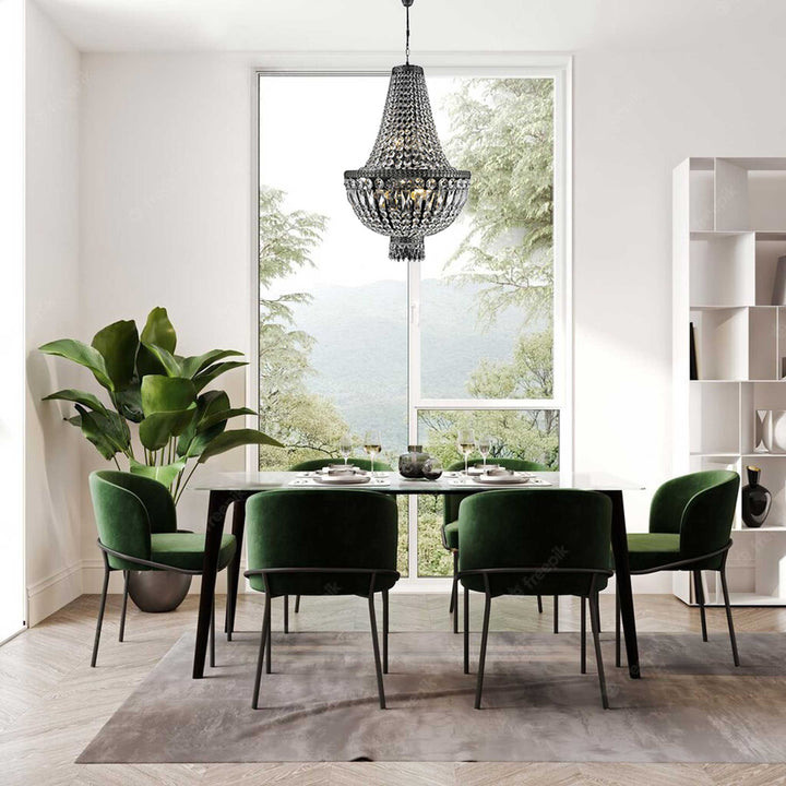 French Basket Chandelier - Antique SILVER - 6 Light - Designer Chandelier Australia