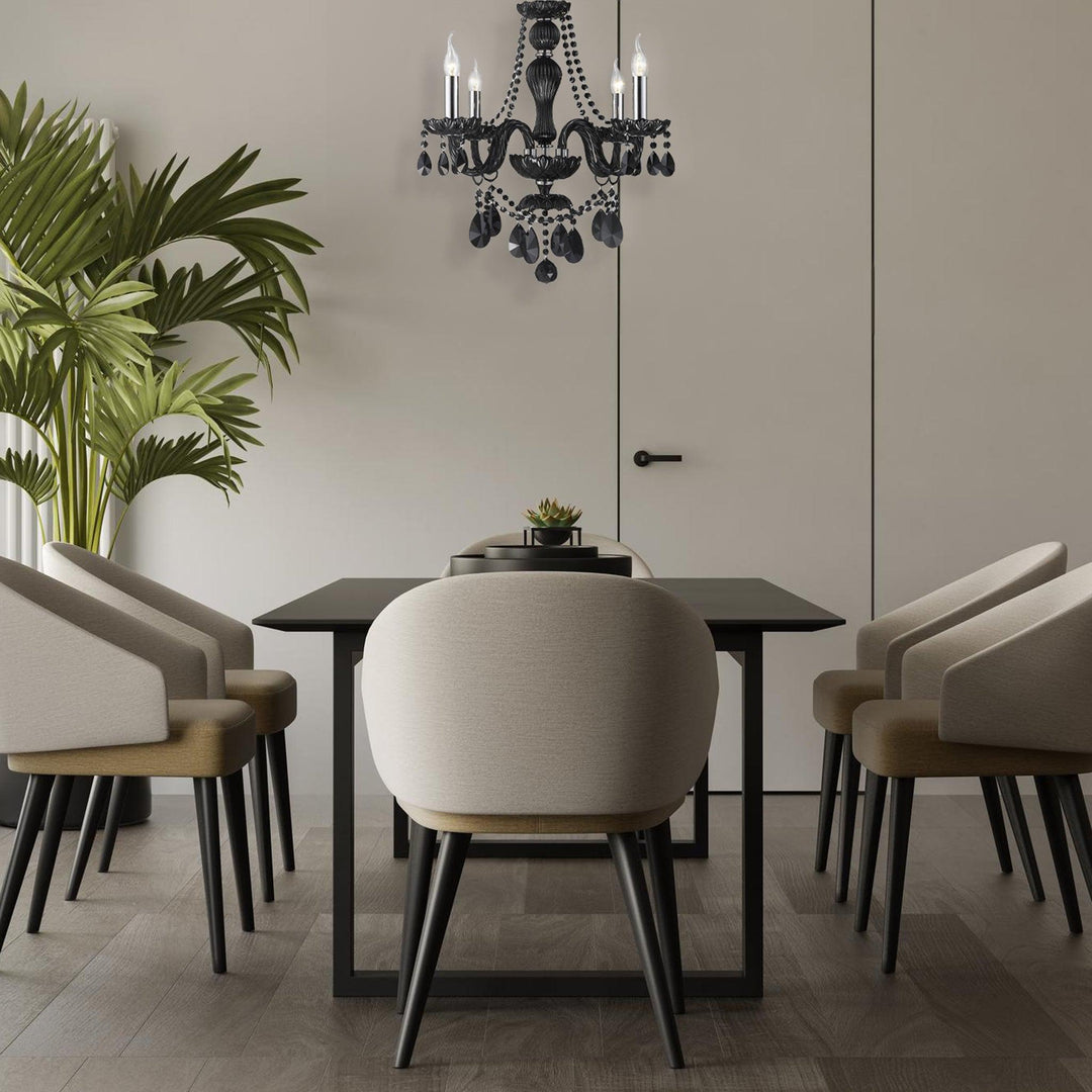 Jet Black Bohemian Chandelier - 4 ARM - Designer Chandelier Australia