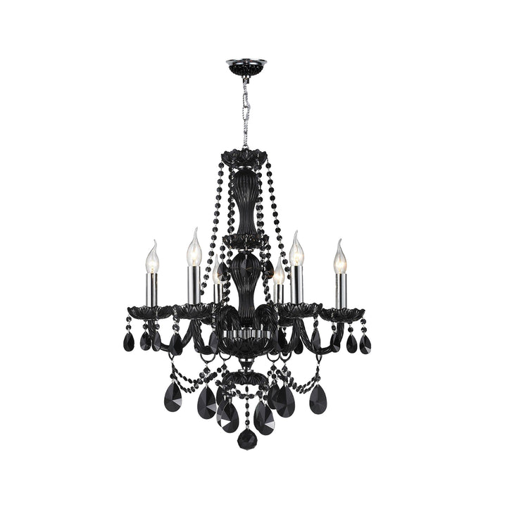 Jet Black Bohemian Chandelier - 6 ARM - Designer Chandelier Australia