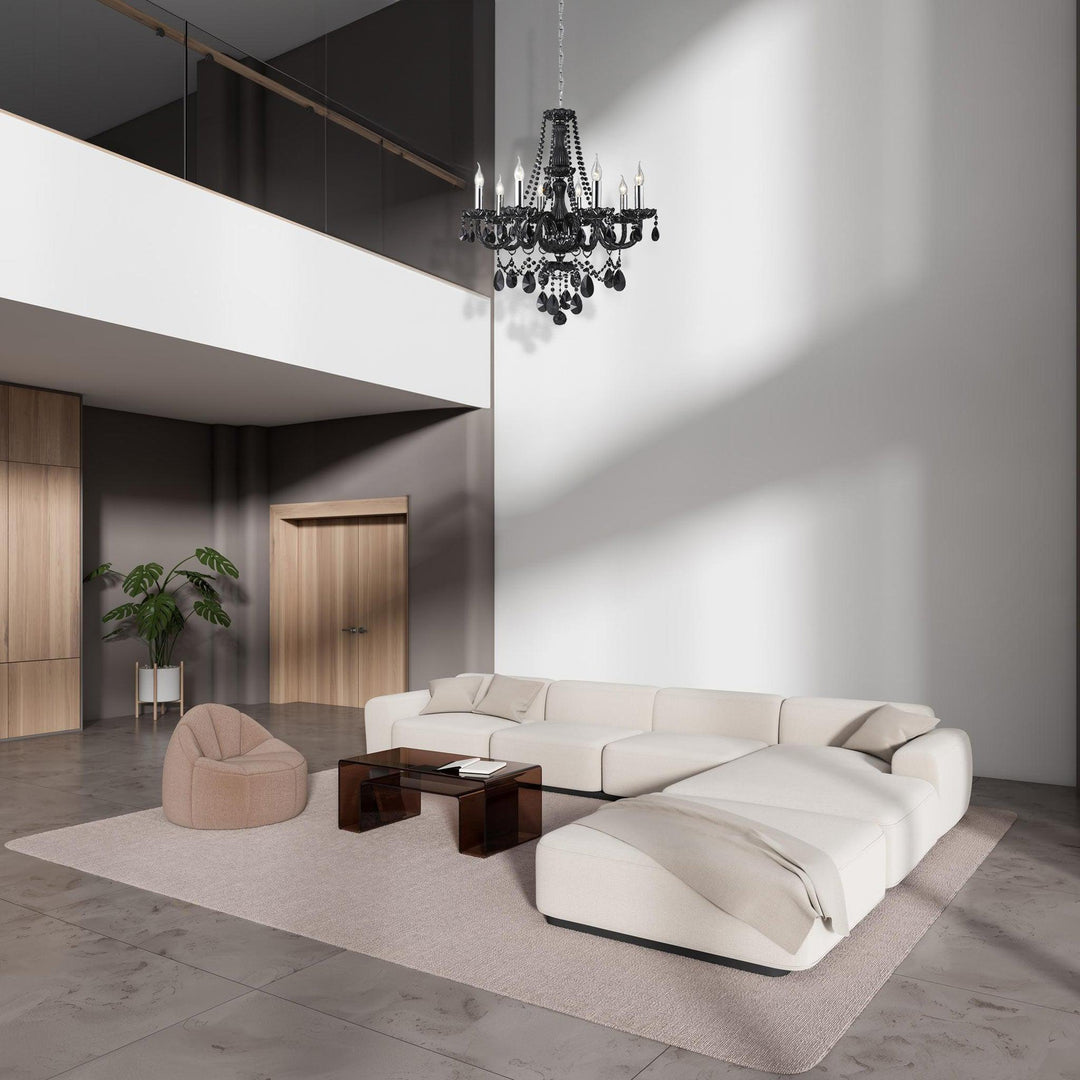 Jet Black Bohemian Chandelier - 8 ARM - Designer Chandelier Australia