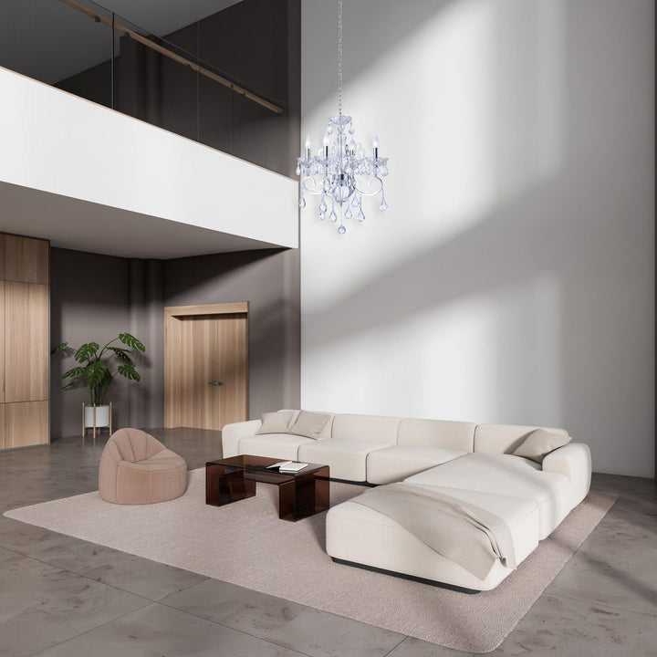 Elise 4 Arm Contemporary Chandelier - CHROME - Designer Chandelier Australia