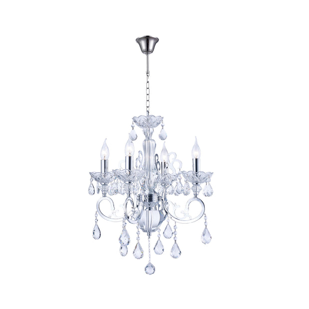 Elise 4 Arm Contemporary Chandelier - CHROME