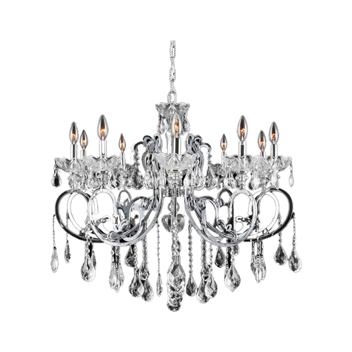Elise 10 Arm Contemporary Chandelier in Chrome - Designer Chandelier Australia