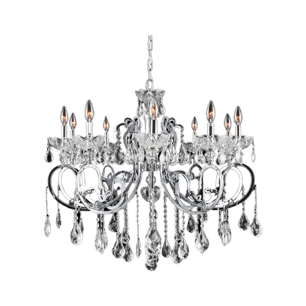 Elise 10 Arm Contemporary Chandelier - CHROME