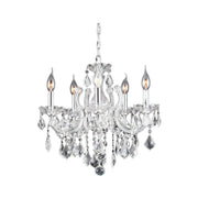 Maria Theresa 5 Light Crystal Chandelier - CHROME