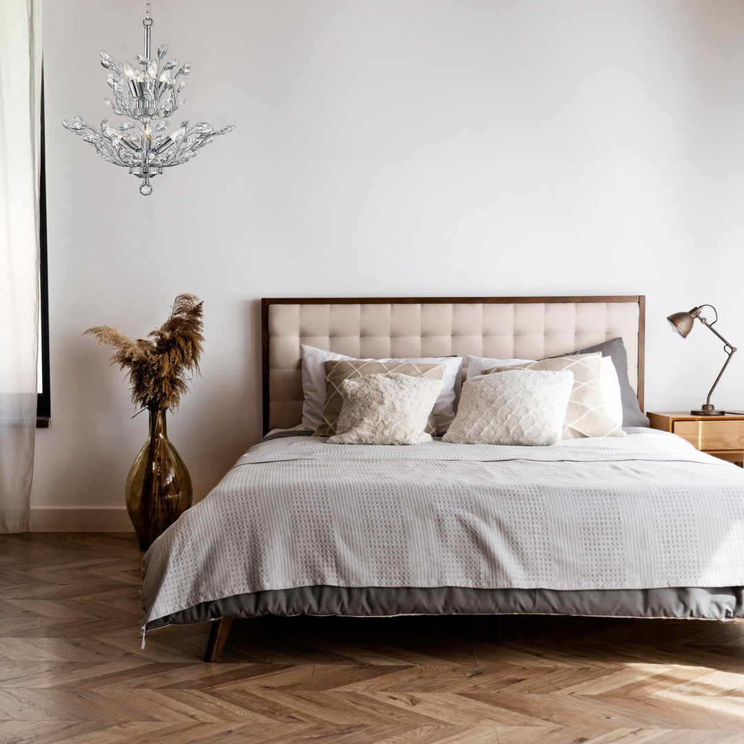 Willow Contemporary Leaf Chandelier - W:53cm - Chrome - Designer Chandelier Australia