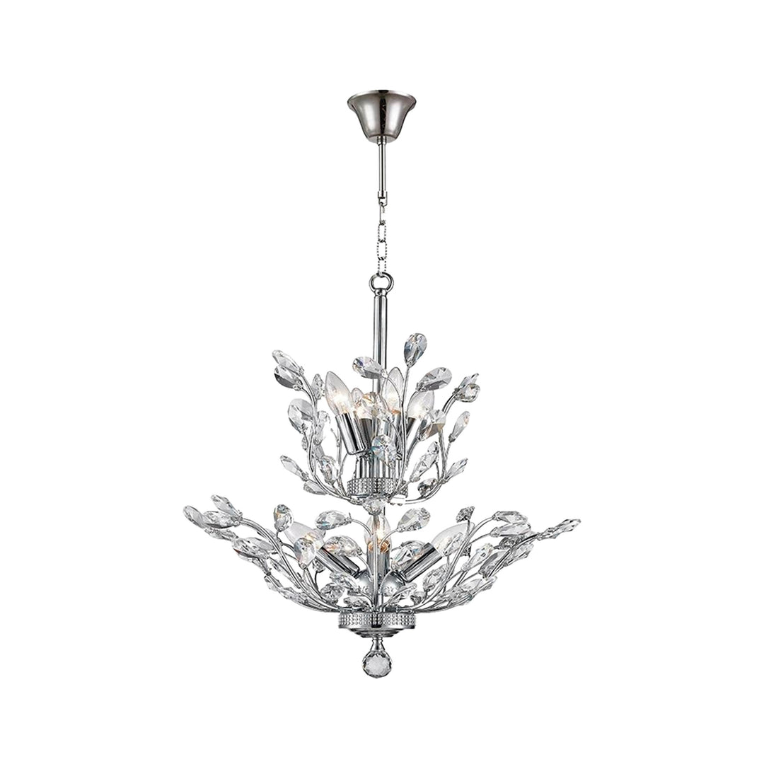 Willow Contemporary Leaf Chandelier - W:53cm - Chrome - Designer Chandelier Australia