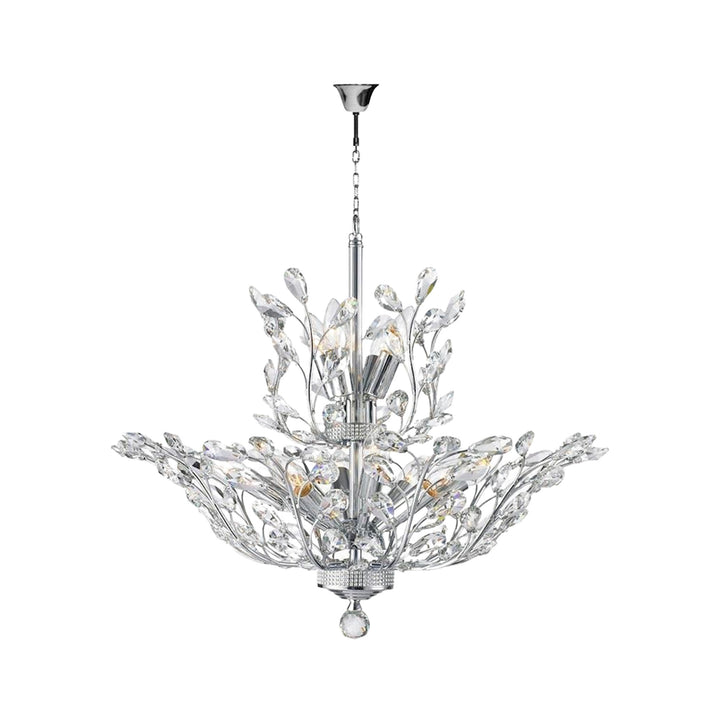 Willow Contemporary Leaf Chandelier - W:70cm - Chrome - Designer Chandelier Australia
