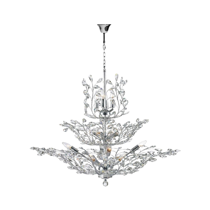 Willow Contemporary Leaf Chandelier - Large W:104cm - Chrome - Designer Chandelier Australia