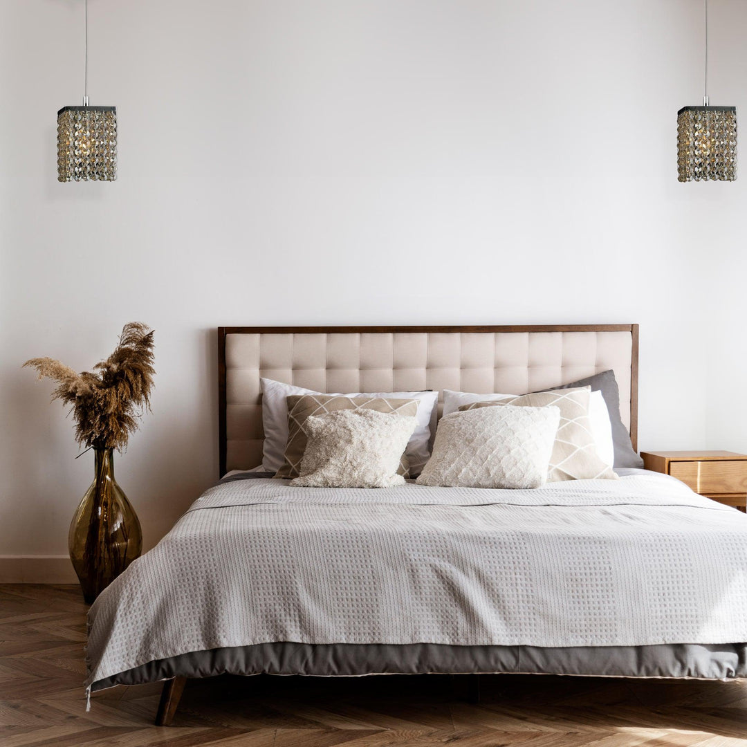 Single Crystalia Pendant Light - Golden Teak - Designer Chandelier Australia