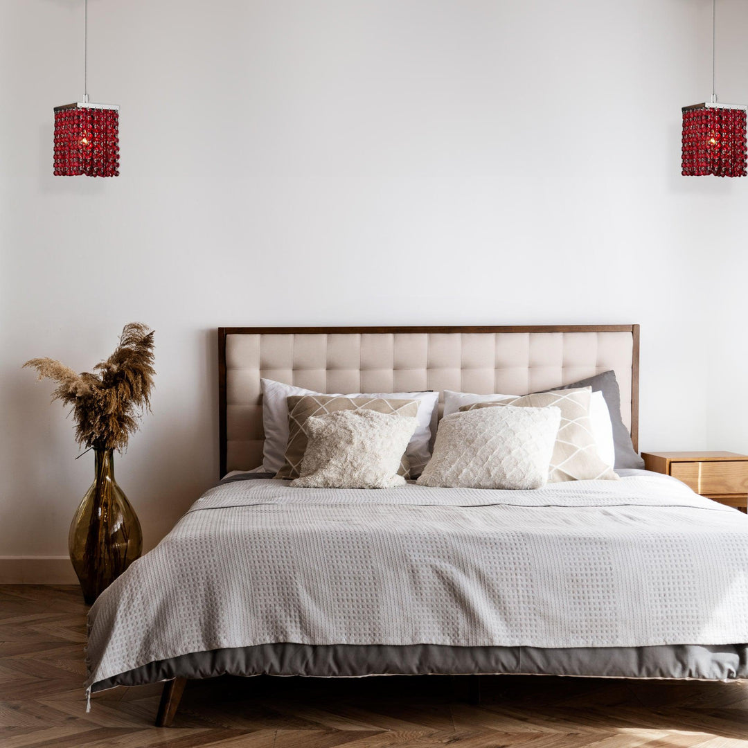 Single Crystalia Pendant Light - Ruby Crystal - Designer Chandelier Australia