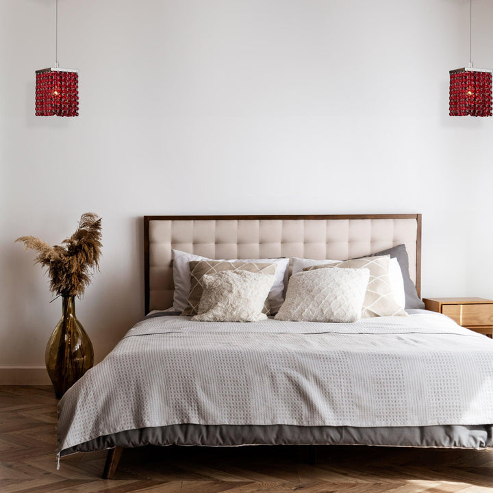 Single Crystalia Pendant Light - Ruby Crystal - Designer Chandelier Australia