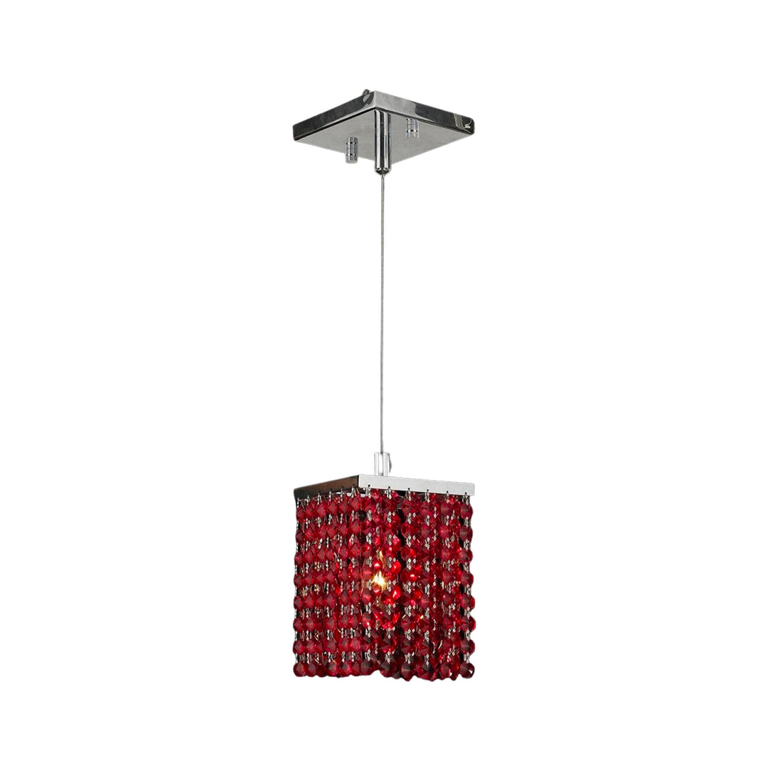 Single Crystalia Pendant Light - Ruby Crystal - Designer Chandelier Australia