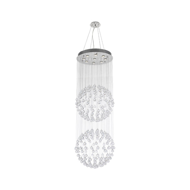 Double Full Ball LED Crystal Chandelier - Width:60cm Height:180cm