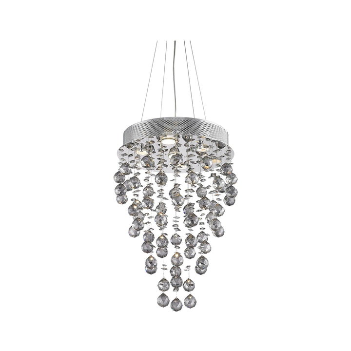 Round Cluster LED Crystal Chandelier - Smoke - W:40cm H:60cm