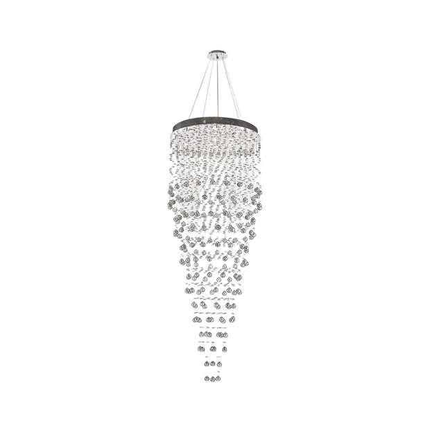 Round Cluster LED Crystal Chandelier -SMOKE - Width:76cm Height:200cm
