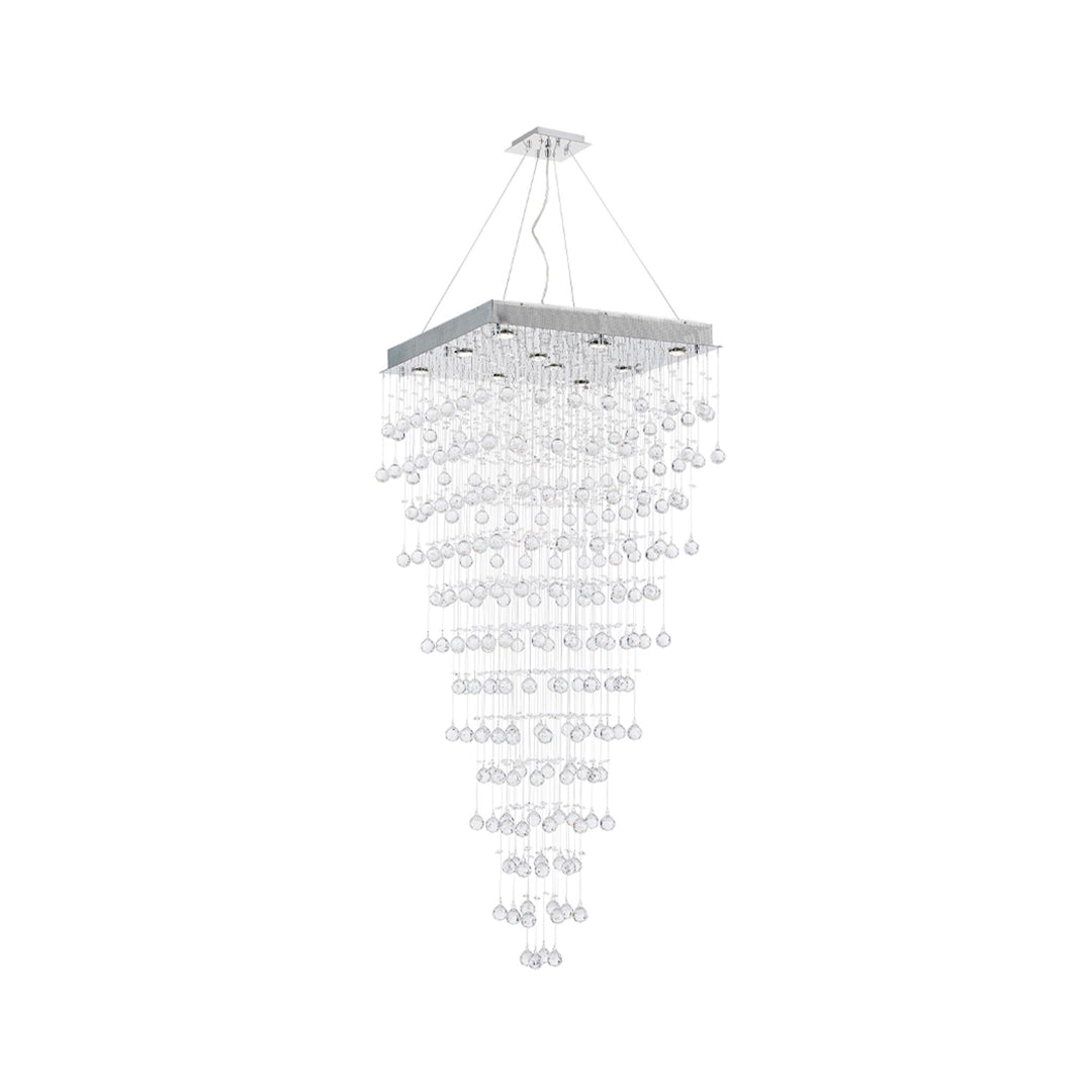 Square Cluster LED Crystal Chandelier - Width:70cm Height:180cm - Designer Chandelier Australia