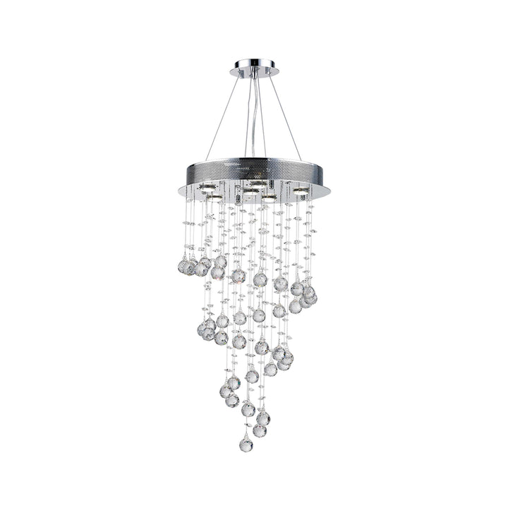 Contemporary Spiral LED Chandelier - W:46cm H:90cm - Chrome - Designer Chandelier Australia