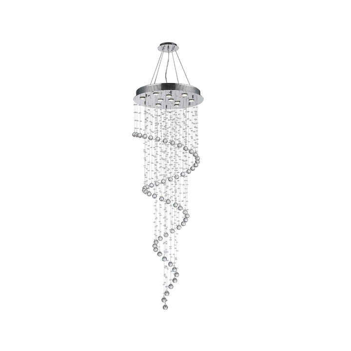 Contemporary Spiral LED Chandelier - W:60cm H:180cm - Chrome - Designer Chandelier Australia