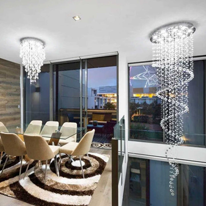 Contemporary Spiral LED Chandelier - SMOKE - W:70cm H:240cm - Designer Chandelier Australia