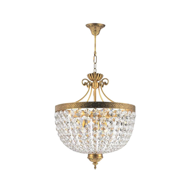 Florence Basket Chandelier - Solid Brass Finish- W:50cm H:65cm