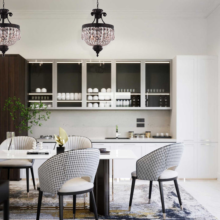 Florence Basket Chandelier - Flemish Brass Finish- W:30cm H:46cm - Designer Chandelier Australia