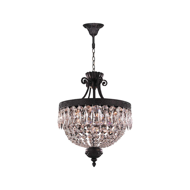 Florence Basket Chandelier -  Flemish Brass Finish- W:40cm H:50cm