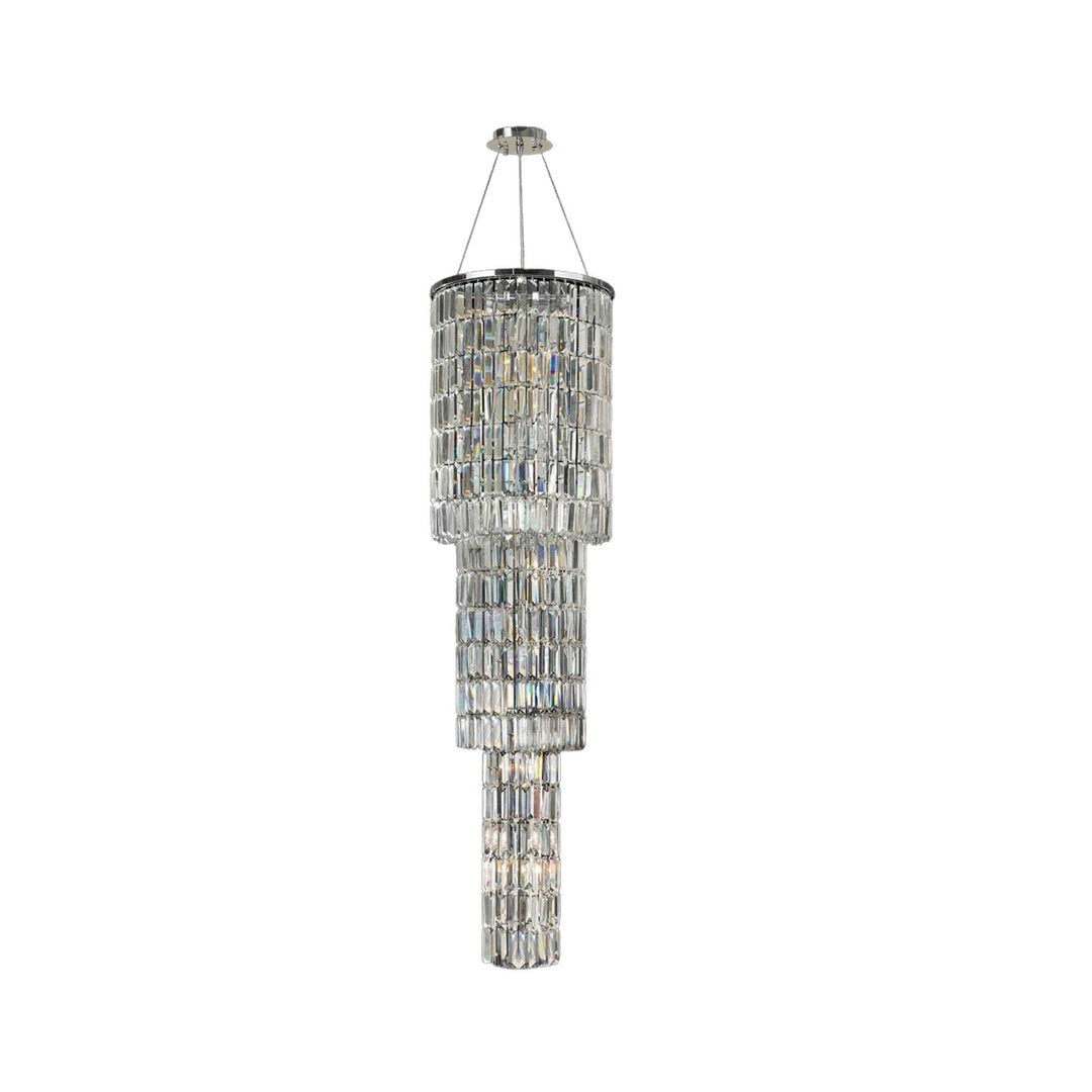 Modena Entrance Crystal Pendant Light - 3 Tier Round - W:40cm H:160cm - Designer Chandelier Australia