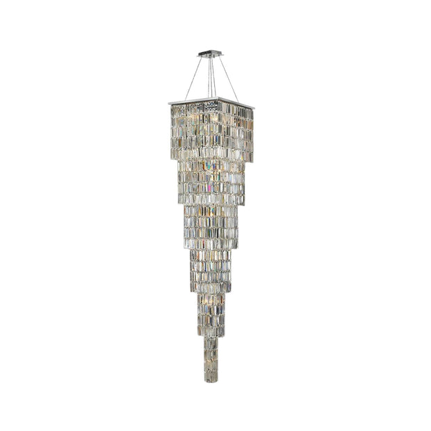 Modena Entrance Crystal Pendant Light - Large 6 Tier Square - W:40 H:220cm