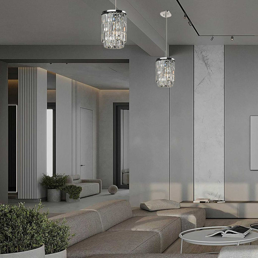 Modena Crystal Pendant - Small Oval Multi Tier W: 25cm - Designer Chandelier Australia