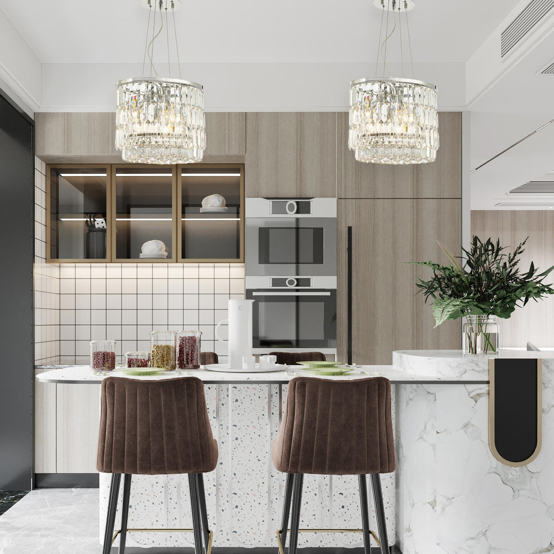 Modena Crystal Pendant - Oval Multi Tier W: 40cm - Designer Chandelier Australia