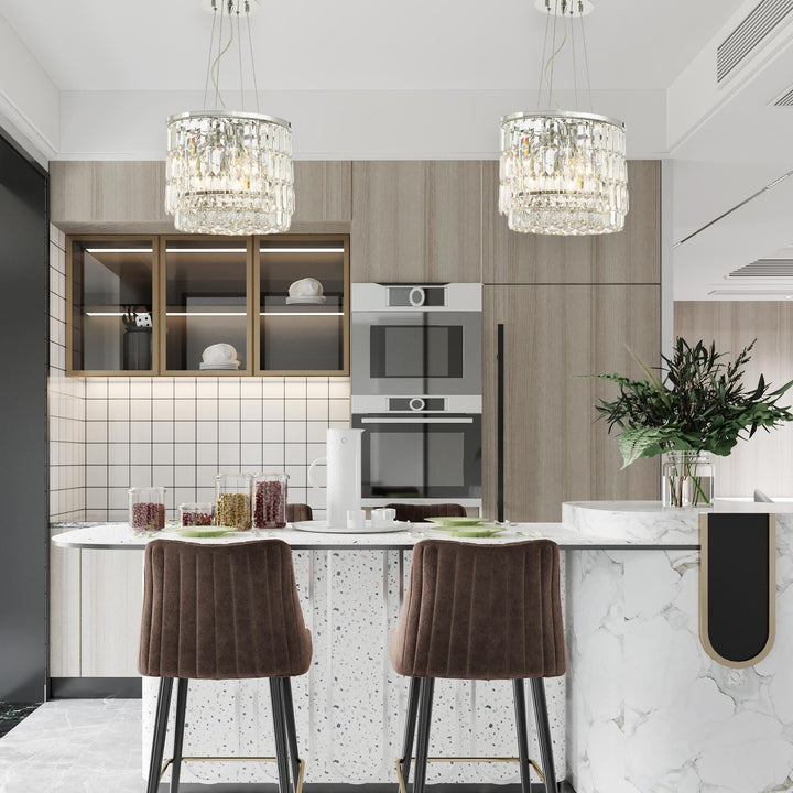 Modena Crystal Pendant - Oval Multi Tier W: 40cm - Designer Chandelier Australia