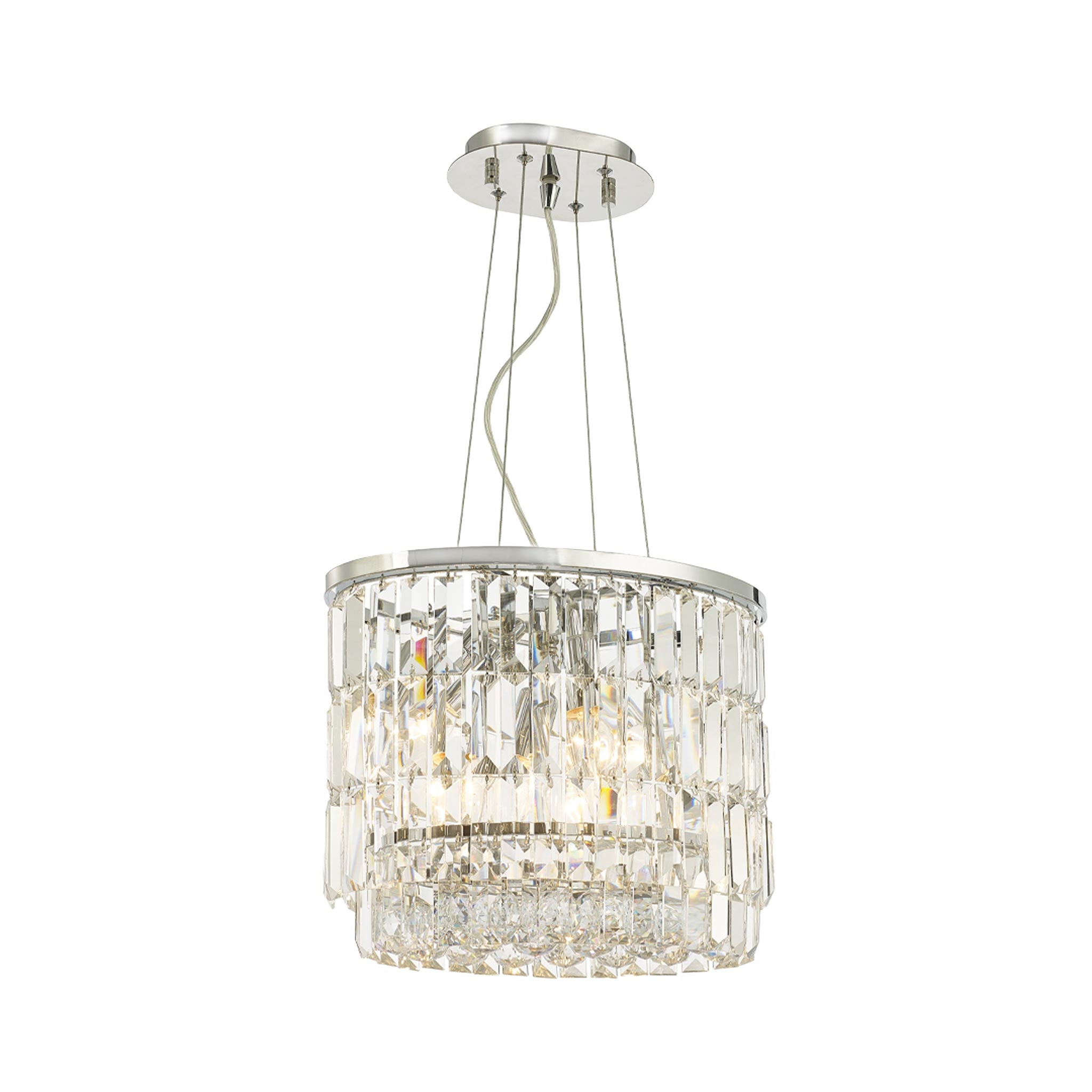 Modena Crystal Pendant - Oval Multi Tier W: 40cm – Designer Chandelier ...