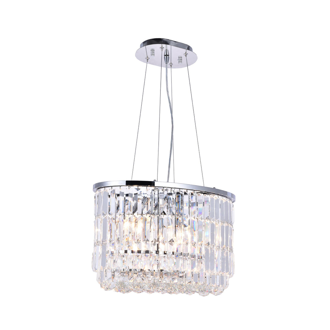 Modena Crystal Pendant - Oval Multi Tier W: 50cm - Designer Chandelier Australia